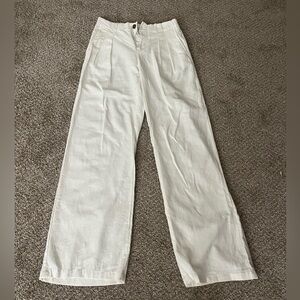 Elegant Cream Wide-Leg Pants